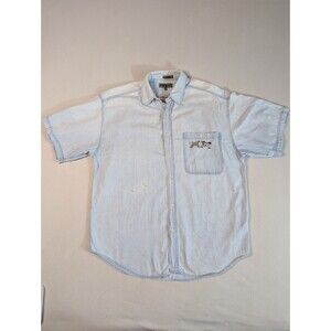 Robert Stock Mens Medium Rodeo Embroidered Button Up Shirt Western Cowboy USA